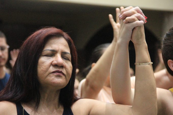 Momento de oração após a pregação/ Pascom - São José Operário.